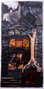 Earth, Darkness
Mixed Media on 
Nepalese Paper,
112 x 54cm

